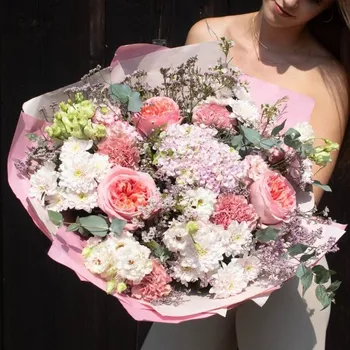 umělá květina Růžová (Kytice s dominantní růžovou) Malá