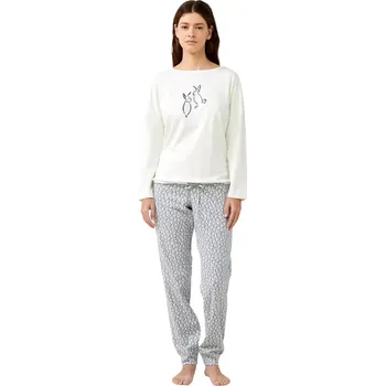 Dámská móda Vamp krémové pyžamo se zajíčky 21454 velikost XXL