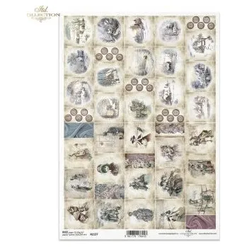 Umělecký papír Rýžový papír A4- R2260 Vánoční malé obrázky