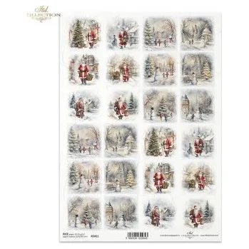 Umělecký papír Rýžový papír A4- R2451 Vánoční obrázky