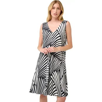 Dámské šaty Letní šaty na ramínka s abstraktním zebřím vzorem Vamp 22426 black velikost XL