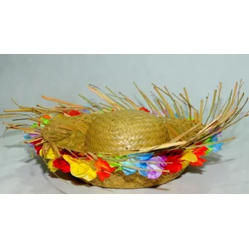 Klobouk Klobouk Aster CC121 havajský, pletený s květinami