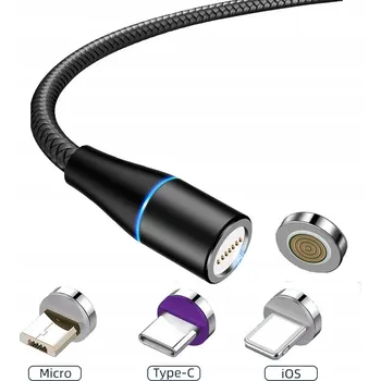 Datový kabel Kabel DSJ USB - USB typ C / microUSB / Lightning 0,5 m černý