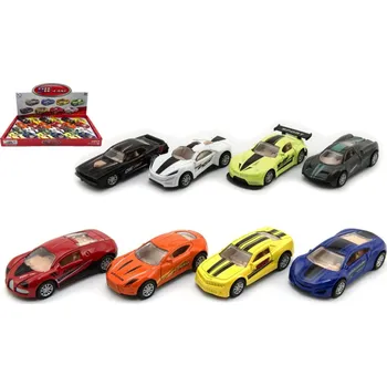 autíčko Auto kov 8cm asst na zpětné natažení 24ks v boxu