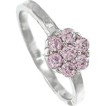 Prsten Stříbrný dětský prsten růžová kytička velikost prstenu 45