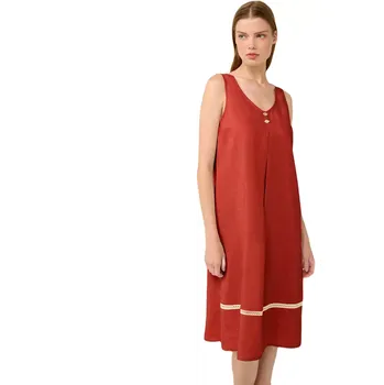 Dámské šaty Letní šaty Vamp z popelínu bez rukávů 22455 red chili velikost XL