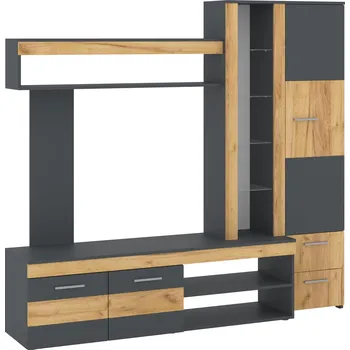 Obývací stěna Obývací stěna NEAPOL Barva: antracit + dub tacho