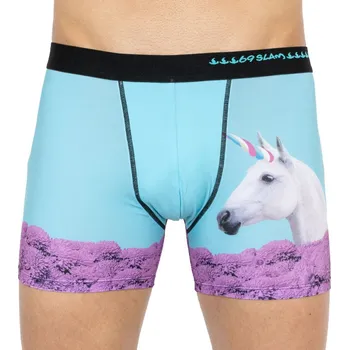 Boxerky Pánské boxerky 69SLAM fit havana high limited edition XXL MCYHVH-PO - modré s jednorožcem Možnost vrácení zboží ZDARMA do 120 dnů!