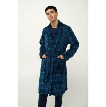 Pánský župan Vamp - Pánský kostkovaný fleecový župan velikost M