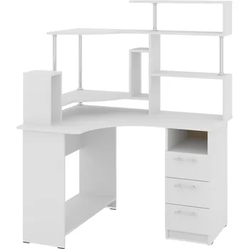 Psací stůl PC stůl KOMPAKT PLUS, rohový Barva: bílá