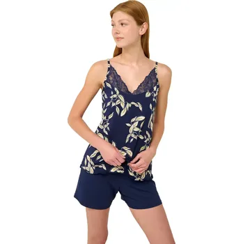 Dámské pyžamo Letní dámské pyžamo s krajkou Vamp 22046 blue cavern velikost S