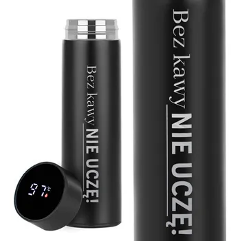 Termoska TERMOSKA S DISPLEJEM A GRAVÍROVÁNÍM Černý bez KÁVY SE UČIT NEDÁ! Den Učitelů