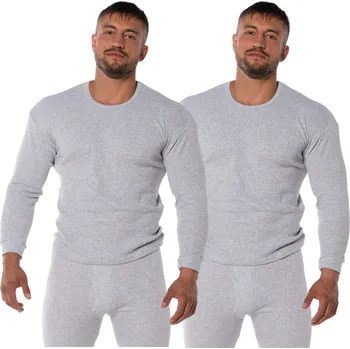 Pánské tričko Markal kulatý dlouhým rukávem, šedé, velikost XXL