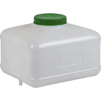 Zásobník bílý plastový na vodu s vývodem 10L - k aut. napáječkám pro drůbež, králíky, exoty.