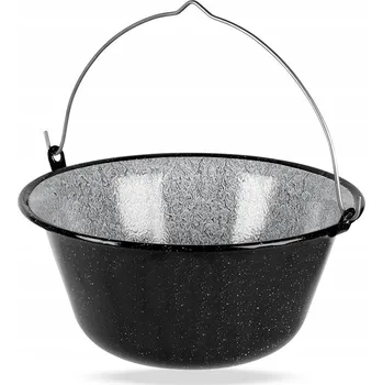 kotlíky Kotlík SMALTOVANÝ ocelový maďarský závěsný na ohniště guláš polévku 13L
