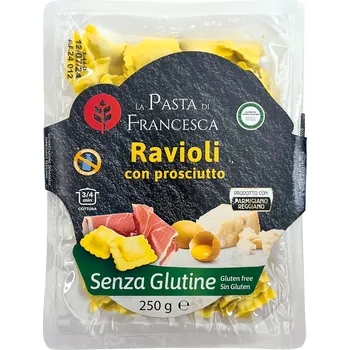 Příloha Italské těstoviny Ravioli con prosciutto bez lepku - La Pasta di Francesca 250g