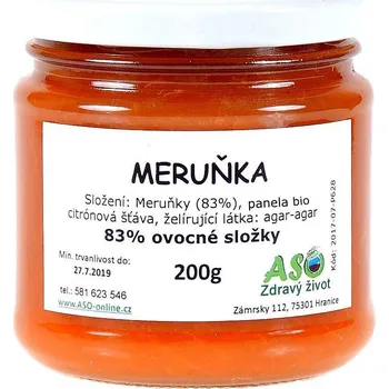 Cukrovinka ASO - Zdravý život Meruňka doslazovaná bio panelou Hmotnost: 420g