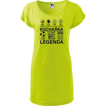 DOBRÝ TRIKO Dámské tričko/šaty Kuchařka legenda Velikost: XL, Barva: Limetková