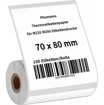 Samolepící etiketa Termo etikety pro tiskárny Phomemo M200, M220 a M221, 70x80 mm