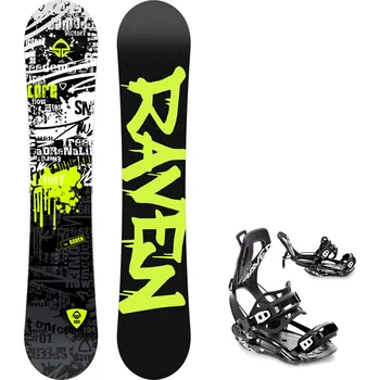 Snowboarding Dětský snowboard komplet Raven Core junior mini + vázání Fastec FT360 black Velikost: 135 cm, Velikost vázání: S
