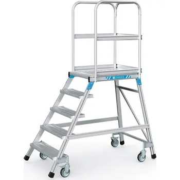 Žebřík ZARGES Podestový žebřík, hliníkové stupně, Výška plošiny: 0,96 m