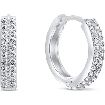 Módní doplněk Brilio Silver Nadčasové kruhové náušnice ze stříbra EA343W + 2 měsíce na vrácení zboží