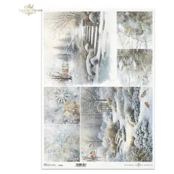 Umělecký papír Rýžový papír A3- R1396L Zimní krajina