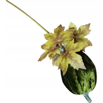 umělá květina Zápich Dýně látková zelená 48 cm