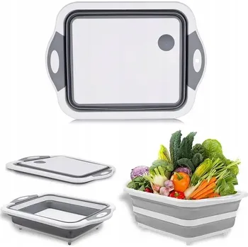 Kuchyňské prkénko Skládací krájecí deska 3v1 univerzální 40,1 x 29,9 cm, miska a cedník 39030