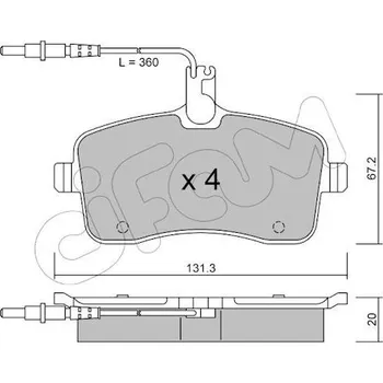 Brzdová destička Sada brzdových destiček, kotoučová brzda CIFAM 822-600-0