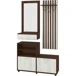 Předsíňová stěna KARMEN MDF Barva: ořech - tmavý + dub kraft - bílý