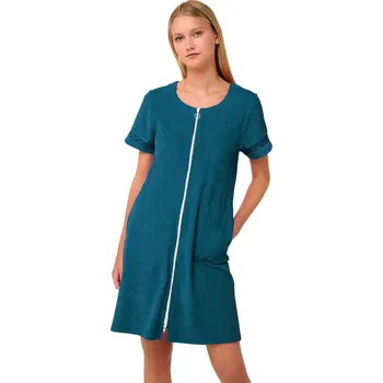 Dámský župan Plážové šaty Frottee se zipem Vamp 22581 blue lyons velikost L