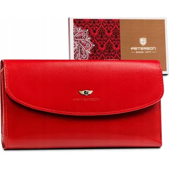 Peterson peněženka z pravé kůže červená PTN 2537-BO-6716 RED - dámská