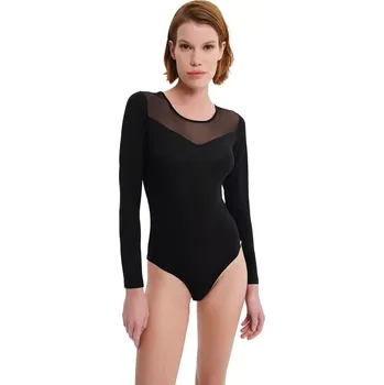 Dámské tričko Dámské body s dlouhými rukávy Vamp 19824 černé velikost L