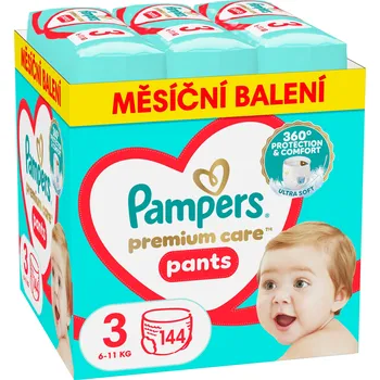 Plenkové kalhoty Plenkové Kalhotky PAMPERS Premium Care Pants Velikost 3 (144 ks)