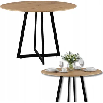 Jídelní stůl Stůl kulatý Szchara 60 x 80 x 74 cm dřevo retro