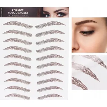 Tetování NALEPovací TETOVÁNÍ - UMĚLÉ OBOČÍ HNĚDÉ - 10 PÁRŮ