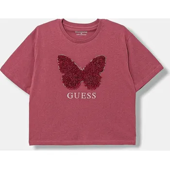 Chlapecké tričko Dětské bavlněné tričko Guess růžová barva, J5YI47 K8HM4 J5YI47.K8HM4.9BYA 38X, vel. 136-146
