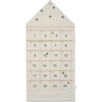 Vánoční dekorace Adventní kalendář pro děti ferm LIVING Star Christmas Calendar 1005192761 béžová 08X