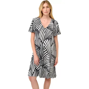 Dámské šaty Letní šaty v abstraktním zebřím vzoru Vamp 22427 black velikost M