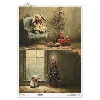 Umělecký papír Rýžový papír A3- R1520L Vánoční dekorace