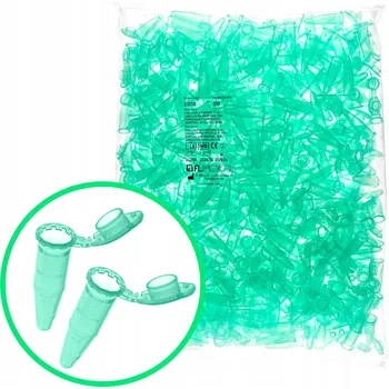 Jednorázové nádobí Zkumavky Eppendorf 1,5 ml, zelené víčko, 500 ks