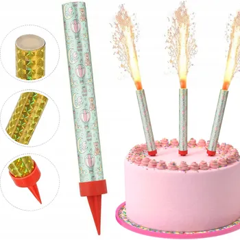 Dortová svíčka SVÍČKA DORTOVÁ FONTÁNA PRSKAVKA NA DORT K NAROZENINÁM - BABYSHOWER 12cm