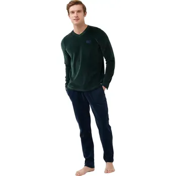 Pánská móda Klasické pánské sametové pyžamo Vamp 21715 velikost M