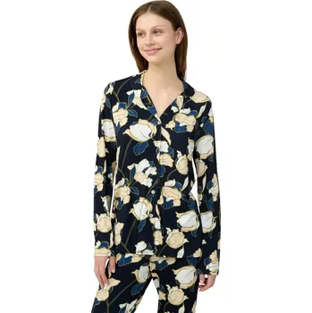 Dámské pyžamo Dámské pyžamo z viskózy s květinovým vzorem a knoflíky Vamp 23113 blue velikost XL