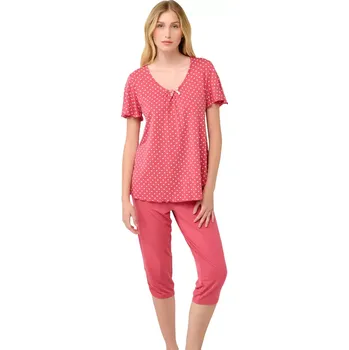 Dámské pyžamo Dámské pyžamo Vamp s kapri kalhotami 22072 rose taupe velikost S