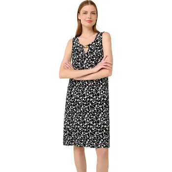 Dámské šaty Černobílé letní šaty bez rukávů z viskózy Vamp 22498 černé velikost S