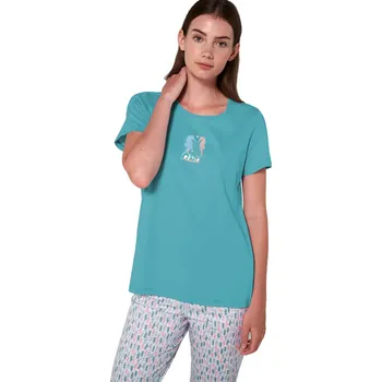 Dámská móda Dámské pyžamo Vamp s krátkými rukávy a capri kalhotami 20295 velikost S