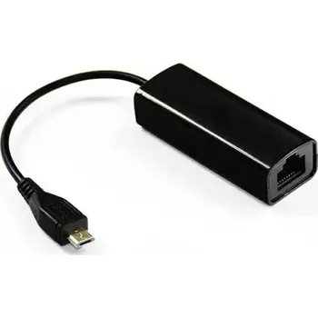 USB hub MicroConnect Adaptér micro USB (M) - RJ-45 (F) černá (USBMICROETHBB)
