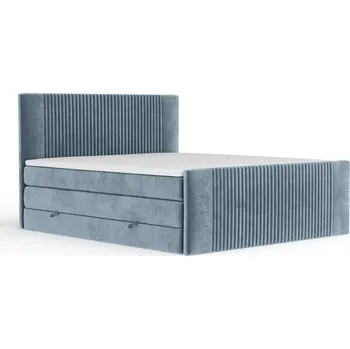 Postel Modrá boxspring postel s úložným prostorem 140x200 cm Bergamo – Maison de Rêve ID_1820276
